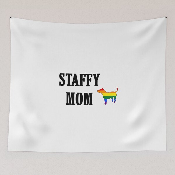Item preview, Rainbow Staffy Mom Text Print designed and sold by Brimwood.