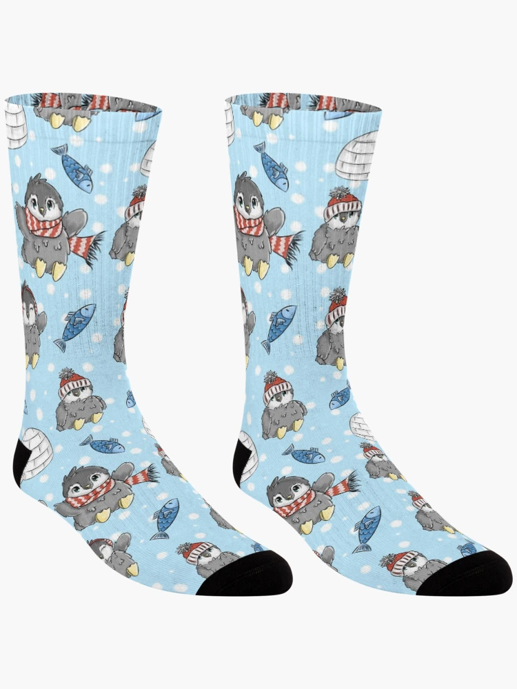 Thumbnail 3 of 5, Socks, Penguin Pattern designed and sold by InkItOut.