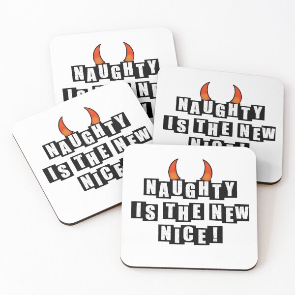 Item preview, Naughty is the New Nice w Horns - White designed and sold by BusyMonkeys.