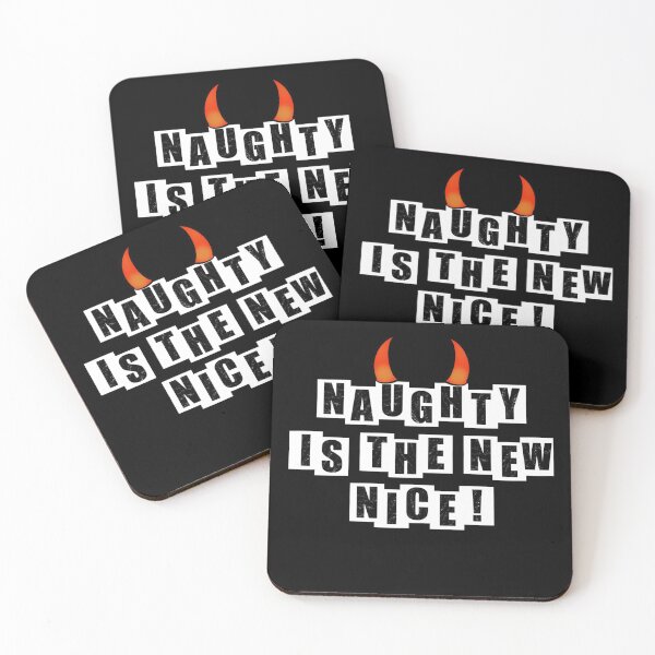 Item preview, Naughty is the New Nice w Horns - Black designed and sold by BusyMonkeys.