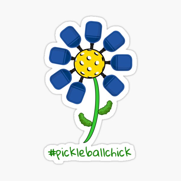 #pickleballchick adorable flower made of paddles & pickles Sticker