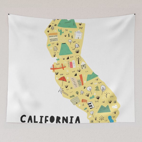 Item preview, map of California designed and sold by ashiya-pixel.