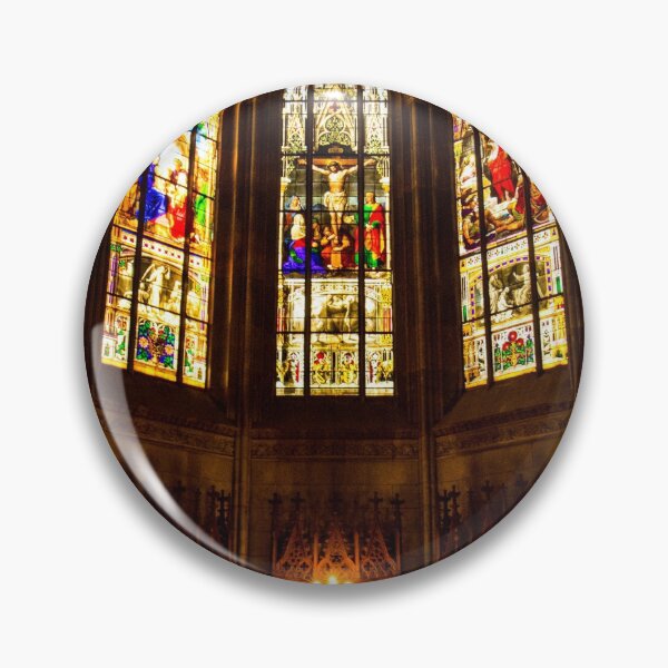 Item preview, Stained glass windows in church designed and sold by Anita van Gendt.