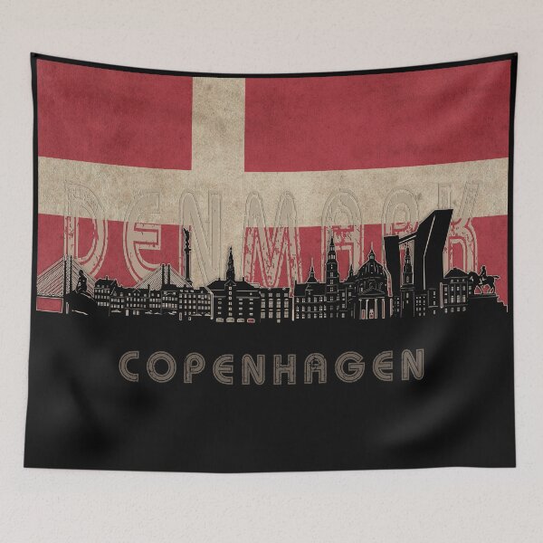 Item preview, copenhagen skyline flag designed and sold by BekimART2.