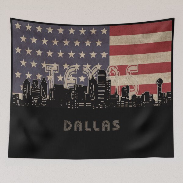 Item preview, dallas skyline flag designed and sold by BekimART2.