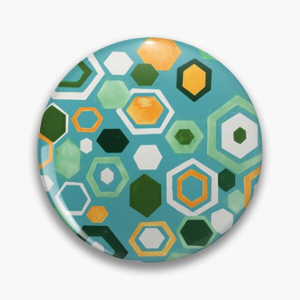 Item preview, Scattered Gouache Hexagons - Greens designed and sold by TigaTiga.