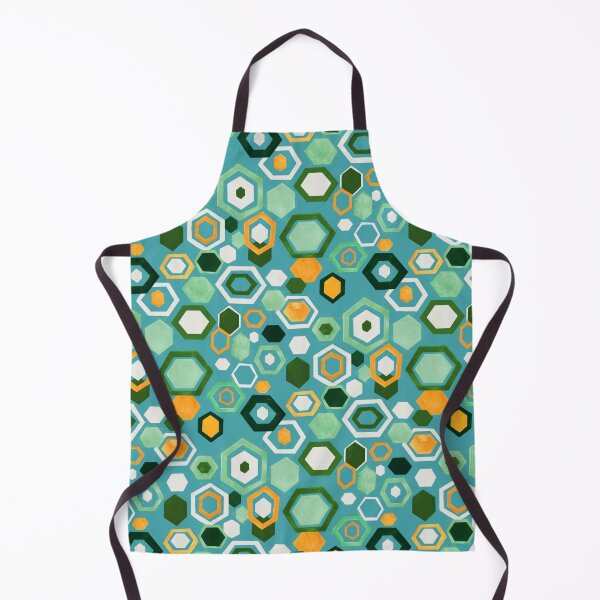 Item preview, Scattered Gouache Hexagons - Greens designed and sold by TigaTiga.