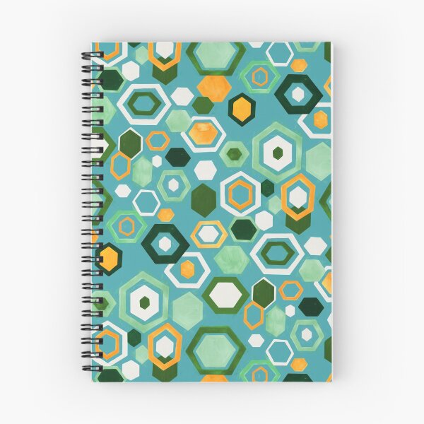 Item preview, Scattered Gouache Hexagons - Greens designed and sold by TigaTiga.