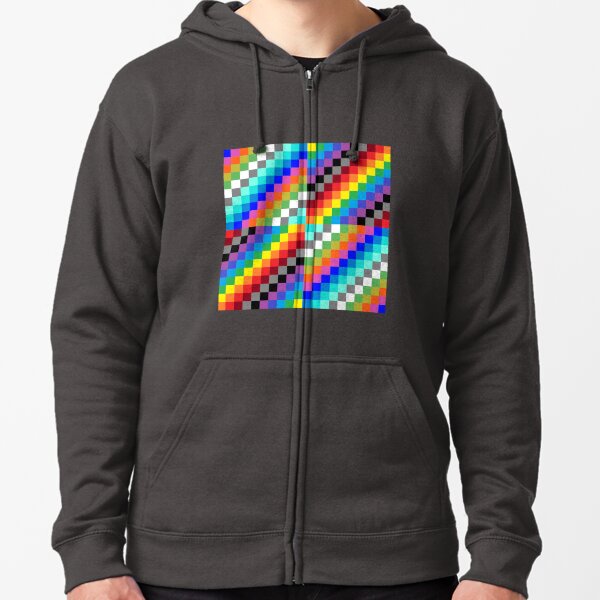 Colored Squares Zipped Hoodie