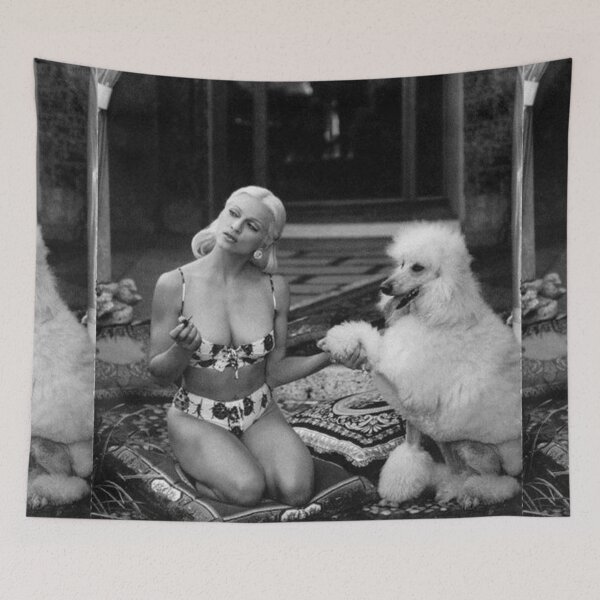 Item preview, Poodle vintage sexy girl celebrity photo pool cute pet dog dos pets puppy  designed and sold by Coolstuff4you71.