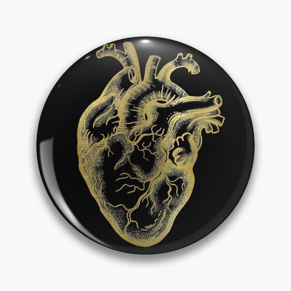 Item preview, Heart jellow gold, love anatomy art, cool cute designed and sold by Collagedream.