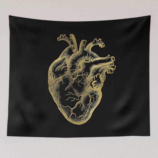 Item preview, Heart jellow gold, love anatomy art, cool cute designed and sold by Collagedream.