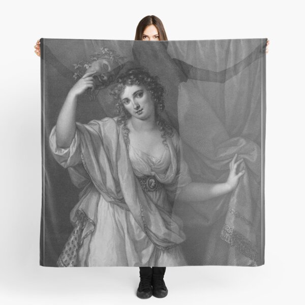 Lady Emma Hamilton as the Comic Muse, Thalia by Engraver Raphael Morghen Classical Art Old Masters Reproduction Scarf