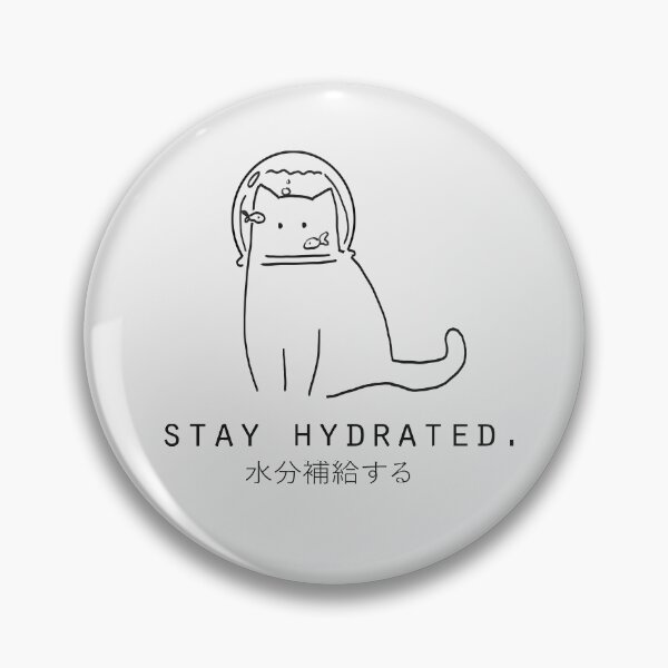 Item preview, "Stay Hydrated" Cute Japanese Minimalist/Simple Cat designed and sold by Neroaida.