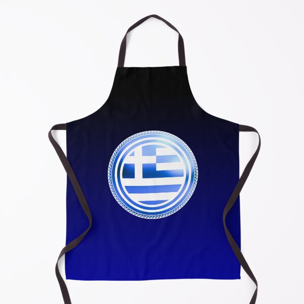 Item preview, Ellas Greece Flag round metallic blue  designed and sold by Yiorgos Designs.
