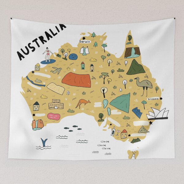 Item preview, map of Australia designed and sold by ashiya-pixel.