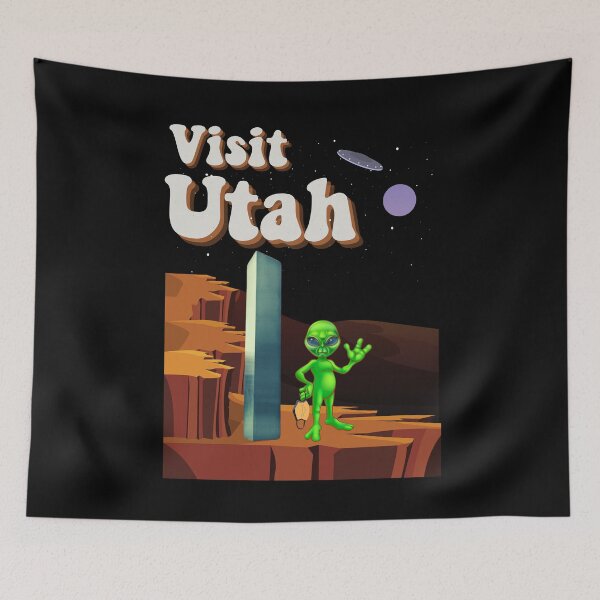 Item preview, Visit Utah Funny Monolith Mystery Alien Vintage  designed and sold by Sutra-Lotus-Co.