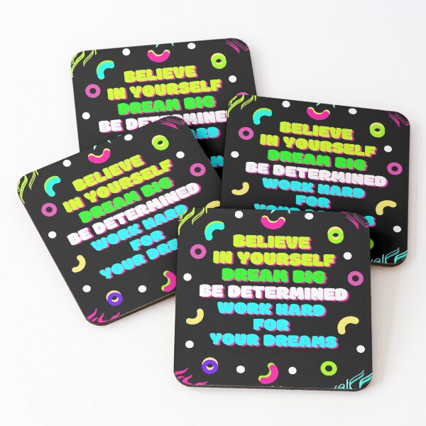 Item preview, Believe in Yourself, Dream Big, Work Hard for your Dreams Quotes with neon designed and sold by BlancaQstyle.