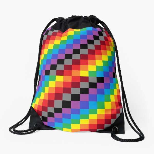 Colored Squares Drawstring Bag
