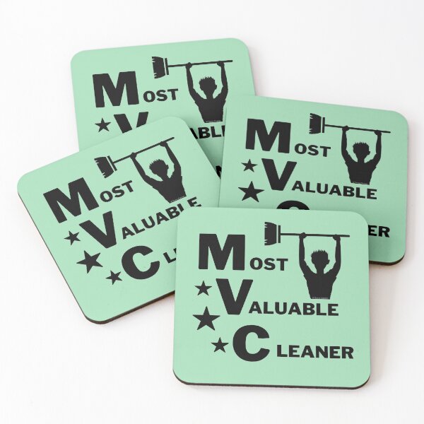Most Valuable Cleaner Cleaning Crew Motivation Coasters (Set of 4)