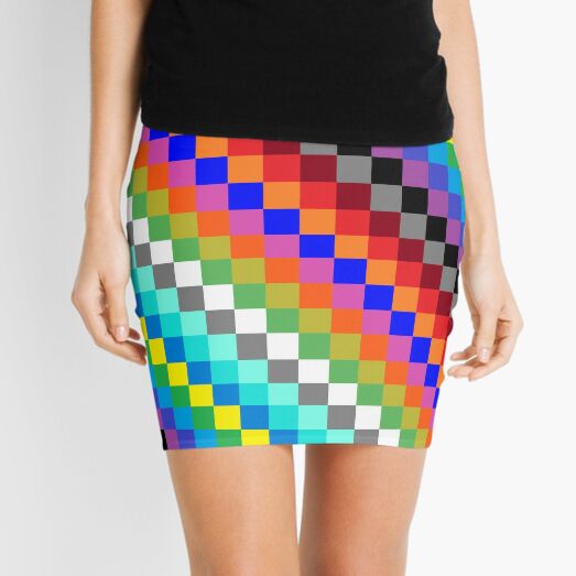 Colored Squares Mini Skirt