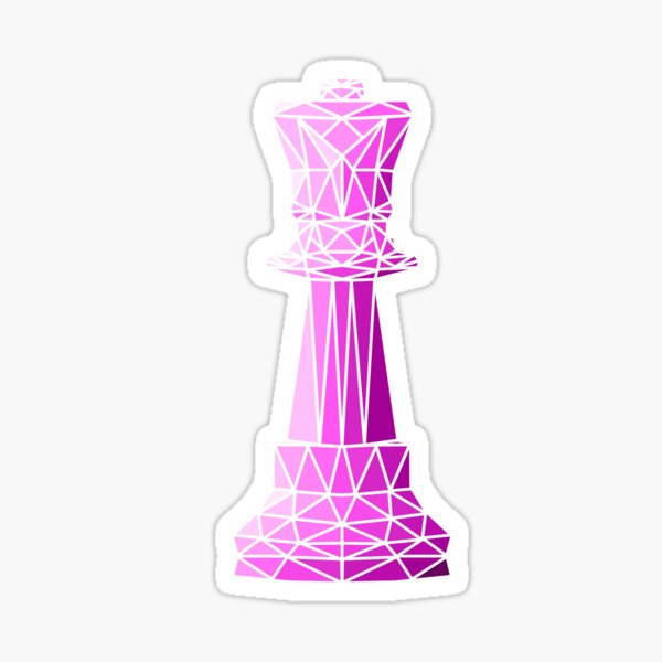 Geometric pink chess queen Sticker