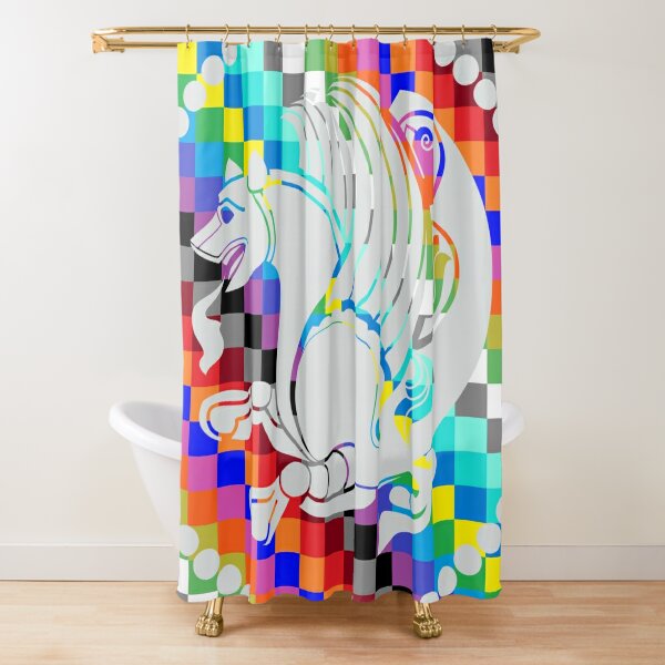 Simurgh Colored Squares Shower Curtain