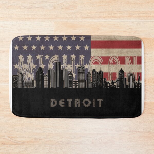 Item preview, detroit skyline flag designed and sold by BekimART2.