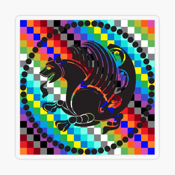 Simurgh Colored Squares Transparent Sticker