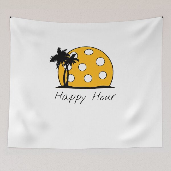 Item preview, Happy Hour Pickleball Aloha sunset chill beach scene designed and sold by Juliano-Designs.