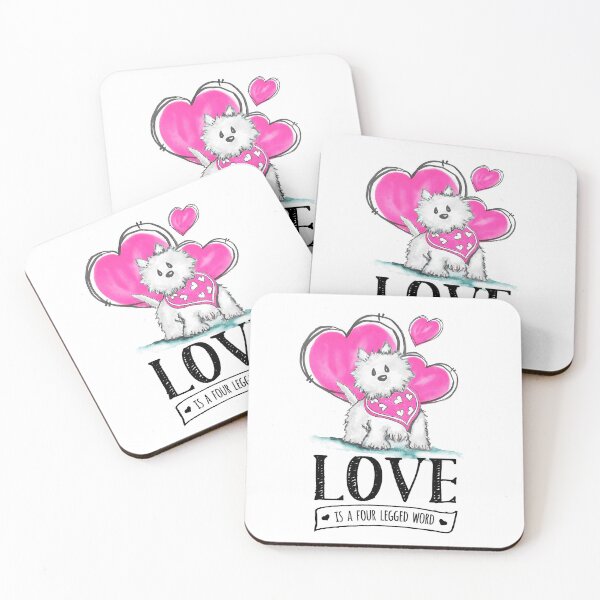 Item preview, Westie Love is a four legged word watercolor valentine designed and sold by WiMGcreative.