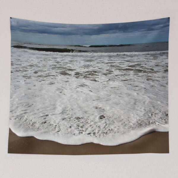 Item preview, Ocean Wave Beach Wake Against Stormy Clouds designed and sold by comcamworld.