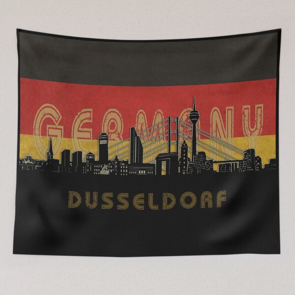 Item preview, dusseldorf skyline flag designed and sold by BekimART2.