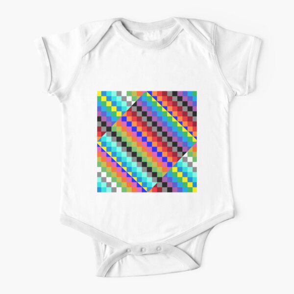 Colored Squares Short Sleeve Baby One-Piece