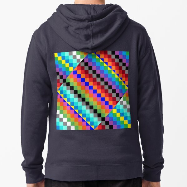 Colored Squares Zipped Hoodie