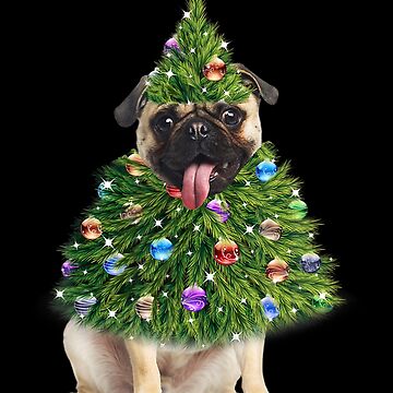 4in1 Pug Dog In Santa Hat Ornament In Christmas Sticker - Temu