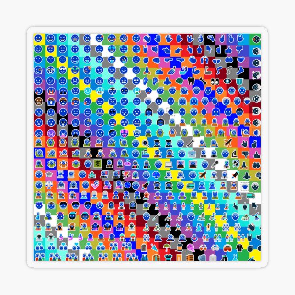 Emojis on Background of Colored Squares. Смайлики на фоне цветных квадратов Transparent Sticker