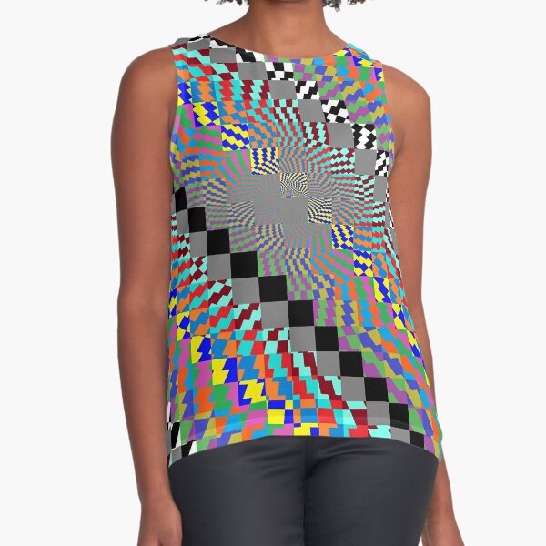 Trippy Colored Squares Sleeveless Top