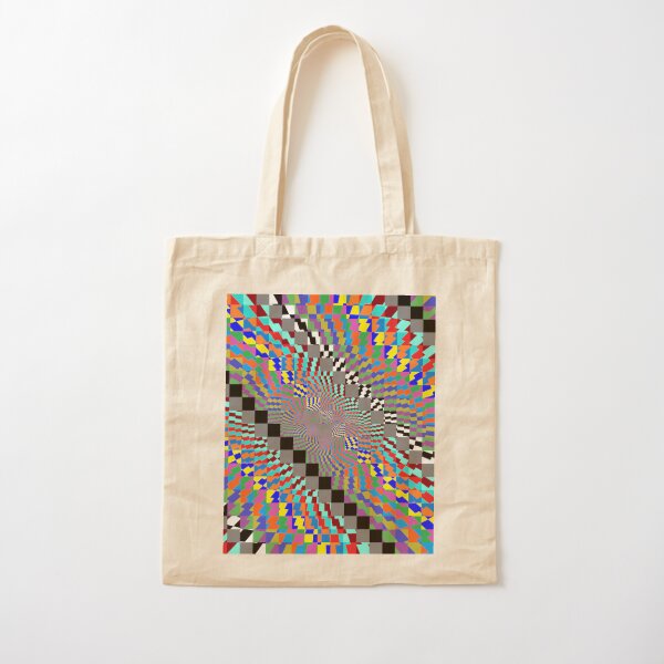 Trippy Colored Squares Cotton Tote Bag