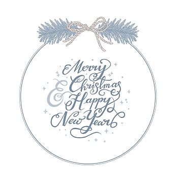 Artwork thumbnail, "Merry Christmas & Happy New Year" Typography by karolfuldesigns