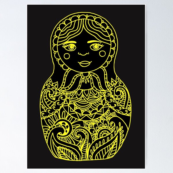 Item preview, Nesting Doll - Black and Yellow Palette designed and sold by Niina  Niskanen.