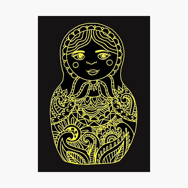 Item preview, Nesting Doll - Black and Yellow Palette designed and sold by Niina  Niskanen.
