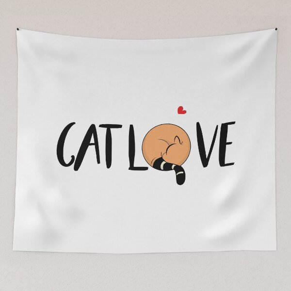 Item preview, cat love t-shirt | cat love calligraphy poster | cat love calligraphy poster art  designed and sold by KARTICK DUTTA.