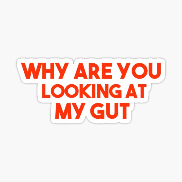  WHY ARE YOU LOOKING AT MY GUT STICKER Sticker