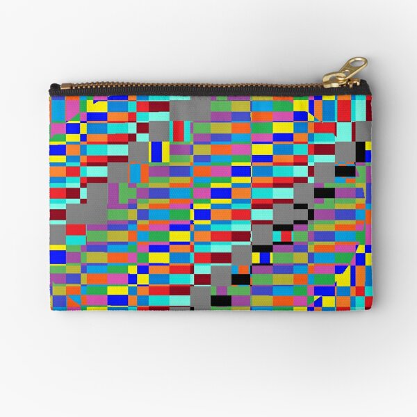 Trippy Colored Squares Zipper Pouch