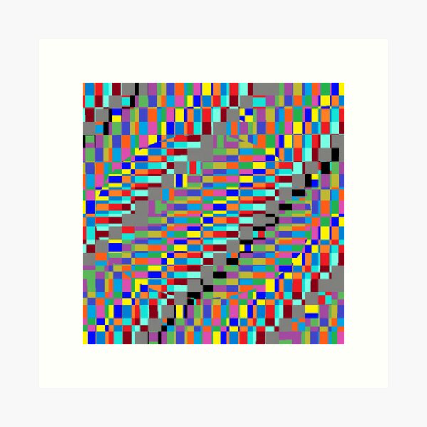 Trippy Colored Squares Art Print