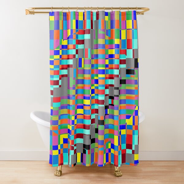 Trippy Colored Squares Shower Curtain
