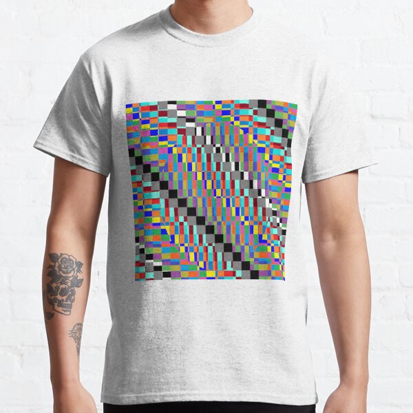 Horizontal Trippy Colored Squares Classic T-Shirt