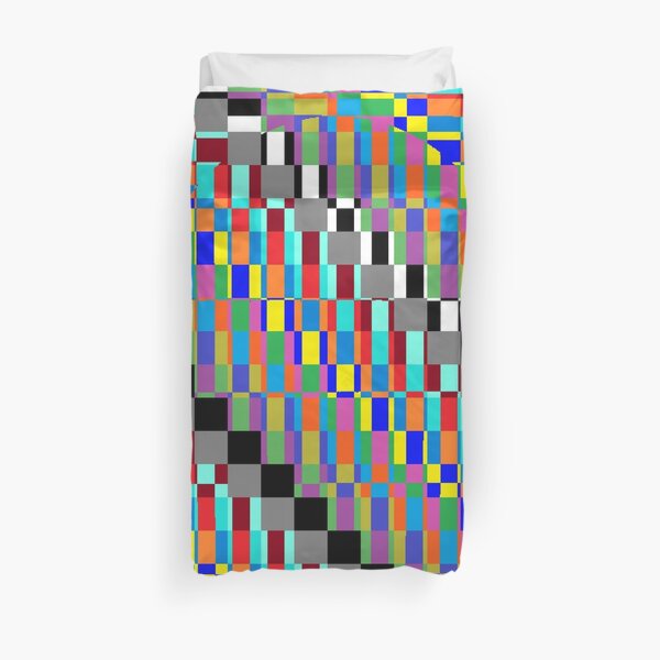 Horizontal Trippy Colored Squares Duvet Cover