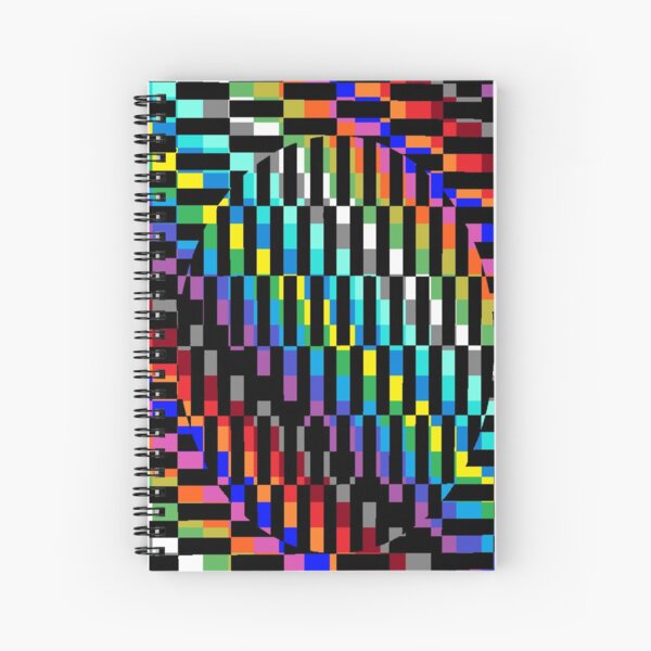 Trippy Colored Squares Spiral Notebook